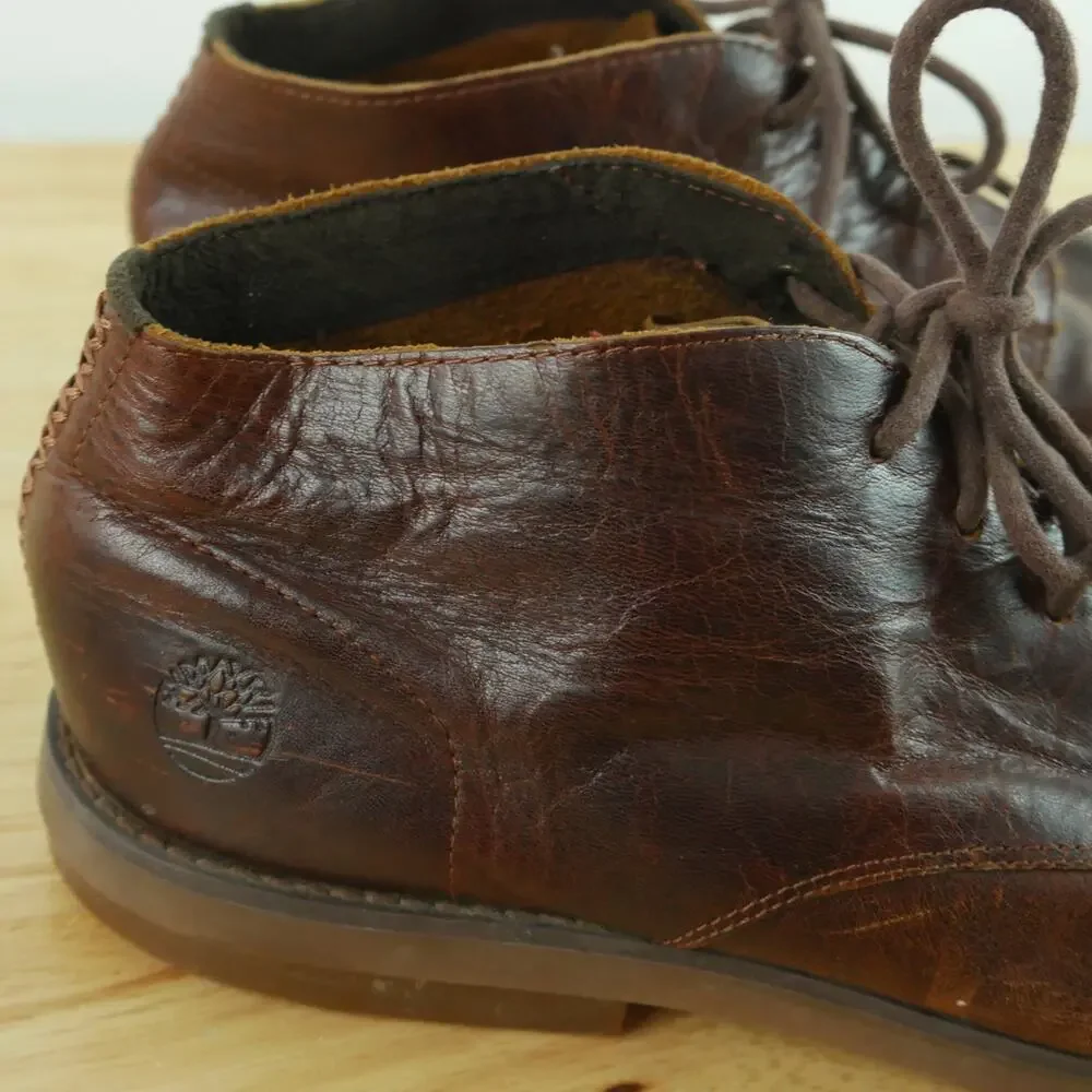 Timberland Ortholite Men Yorkdale Chukka Brown Leather Boot Size 10‎ Lace Up
